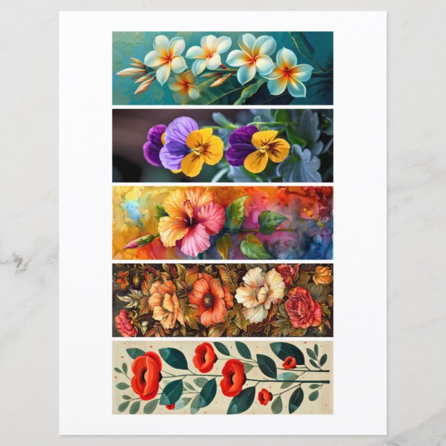Skapa dina egna 5 exotiska blommor bokmärken (Framsida)