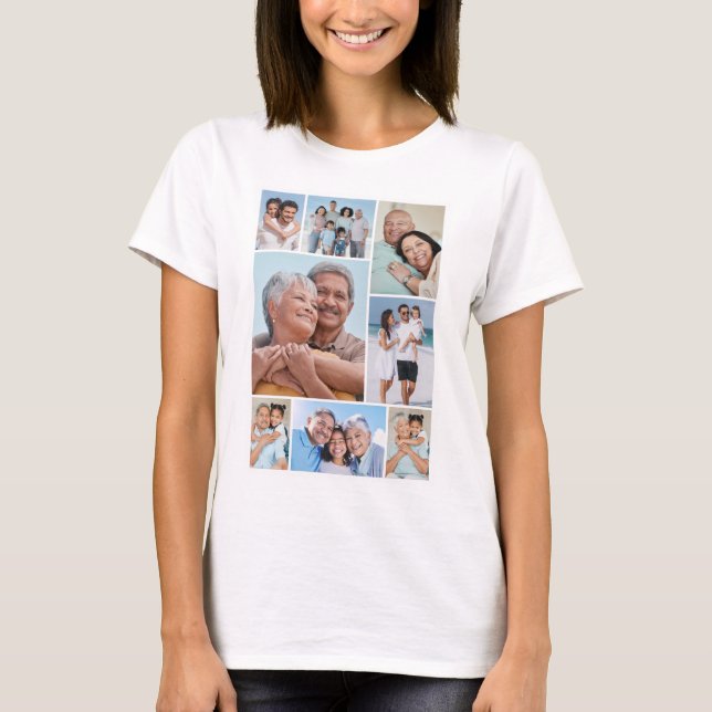 Skapa dina egna 8 fotosamlingskvinna t shirt (Framsida)