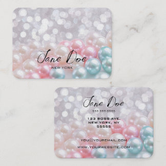 Skapa dina egna Anpassningsbar, blå och Rosa Pearl Visitkort