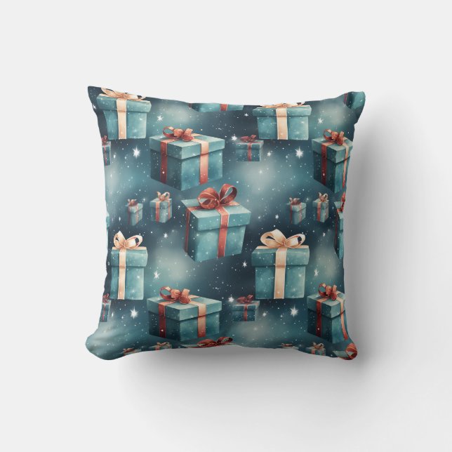 Skapa Dina Egna Blå Jullådor & Stjärnor Kudde (Framsida)