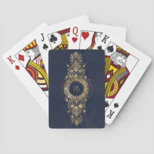 Skapa Dina Egna Blå Och Guld Ornamenterade Hjärtan Casinokort