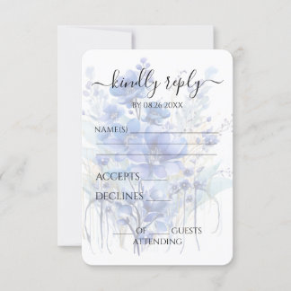 Skapa dina egna blåa indigo Watercolor Wildblommor OSA Kort