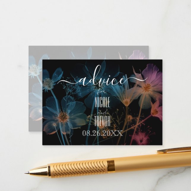 Skapa dina egna blåa Rosa-röntgenblommor Rådkort (Fram/Back In Situ)