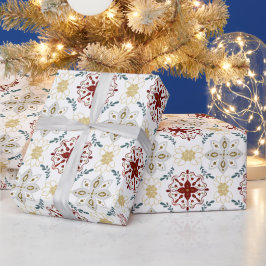 Skapa dina egna Blommigtar i Nordic Red Blue Guld Presentpapper