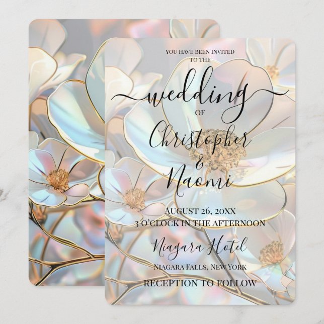 Skapa dina egna blommor Bröllop Inbjudningar (Fram/baksida)