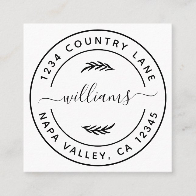 Skapa dina egna botaniska Löv   Fyrkantigt Visitkort (Framsida)