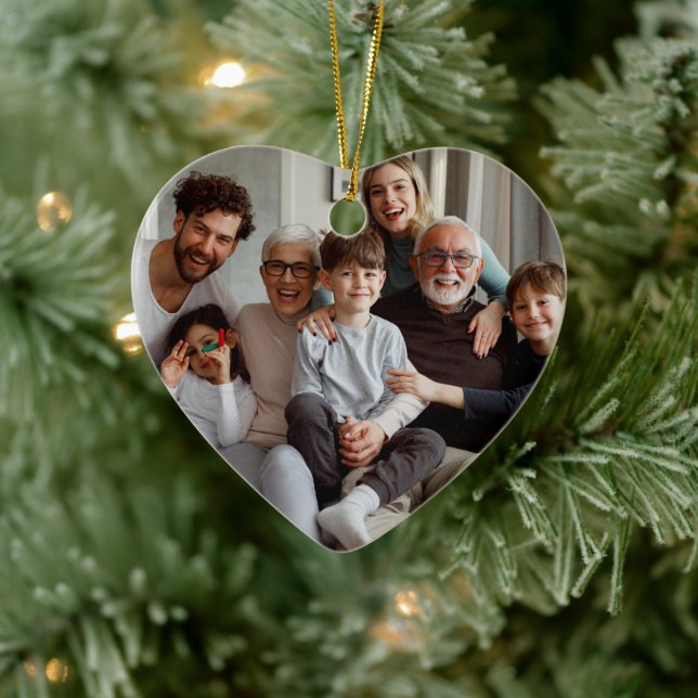 Skapa dina egna dubbelsidiga foton julgransprydnad keramik (Träd)