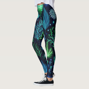 Skapa dina egna eteriska gröna ängsvilda blommor leggings
