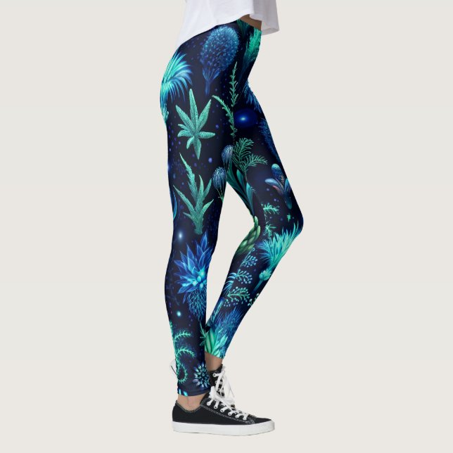Skapa dina egna eteriska tealblå vildblommor leggings (Höger)