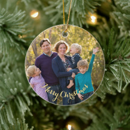Skapa Dina Egna Familjefoto Semester Jul Julgransprydnad Keramik