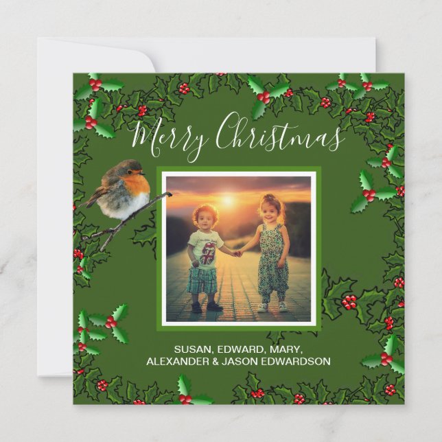 Skapa dina egna familjefotografier i God jul Julkort (Framsida)