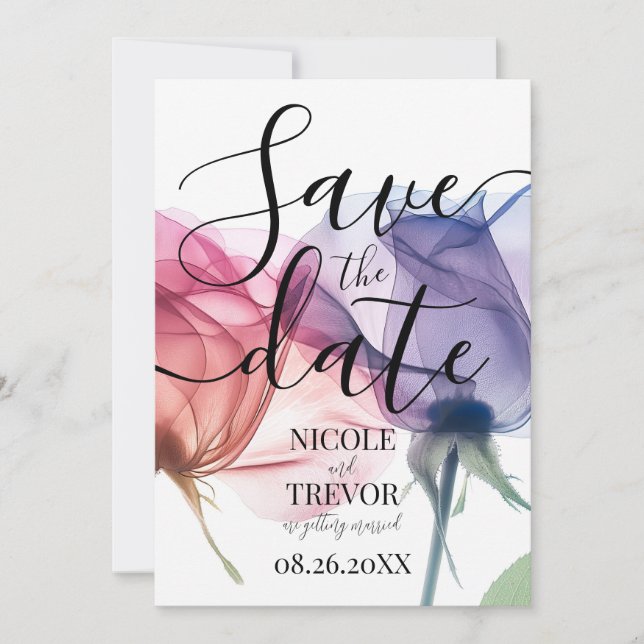 Skapa Dina Egna Färgade Röntgenblommor Bröllop Spara Datumet (Framsida)