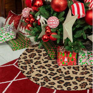 Skapa Dina Egna Färger Leopardfläck Julgransmatta Borstad Polyester