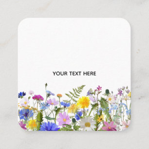 Skapa Dina Egna Färgrika Blommor Fyrkantigt Visitkort