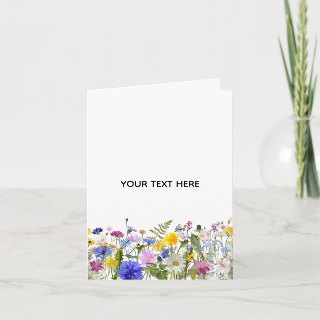 Skapa Dina Egna Färgrika Blommor  Tack Kort (Framsida)