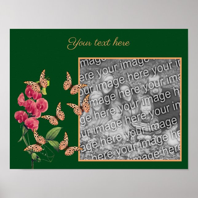 Skapa dina egna fjärilar och blomfoto poster (Framsidan)