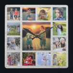 Skapa dina egna fotokollage av rostfritt trä fyrkantig klocka<br><div class="desc">Skapa din egen familjs fotokollage,  rustiskt drivträ,  Square Wall Clock. Lägg till dina egna vackraste foton och skapa en mycket personlig och unik klocka.</div>