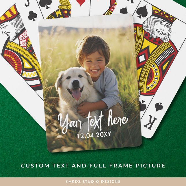 Skapa dina egna fotouppspelningskort casinokort (Add your vertical photo and custom text to this playing cards.)