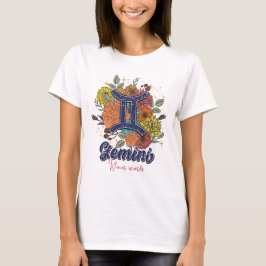 Skapa dina egna Gemini Zodiac Flowers T Shirt