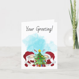 Skapa dina egna God jul Träd-gnomer Helgkort