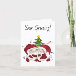 Skapa dina egna God jul-Tree hugger Gnomer Helgkort