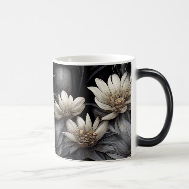 Skapa dina egna Golden Gothic Flowers Magisk Mugg (Höger)