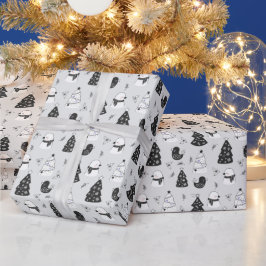 Skapa Dina Egna Grå Julgranar & Fåglar Presentpapper