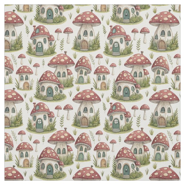 Skapa Dina Egna Gräsbevuxna Fly Agaric Sagohus Tyg (Provkarta)