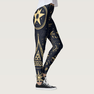 Skapa Dina Egna Gyldne Tribala Hedniska Symboler S Leggings