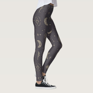 Skapa Dina Egna Halvmåne Magiska Stavarna Svarta Leggings