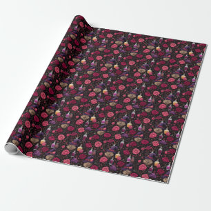 Skapa Dina Egna Häxiga Rosa Röda Lila Rosor Presentpapper