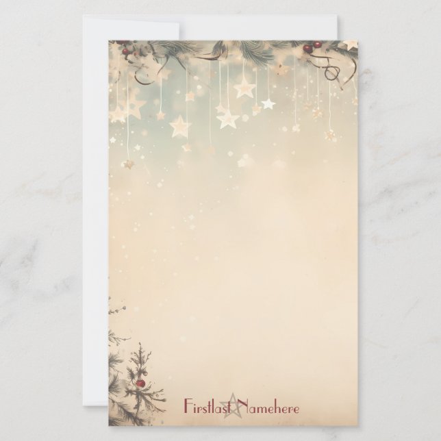 Skapa dina egna himmelska vinterjulgranar brevpapper (Framsida)