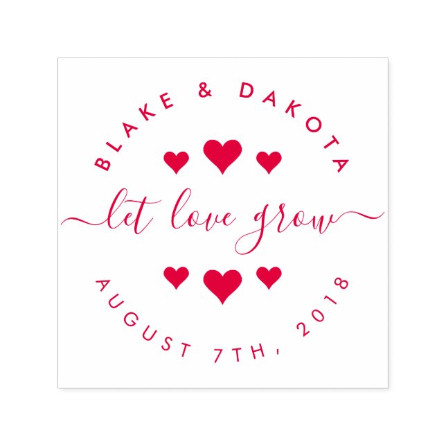 Skapa dina egna hjärtan och låt Kärlek växa Bröllo Självfärgande Stämpel (Design)