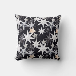 Skapa dina egna Hygge Silver, vita, Guld Stars Kudde
