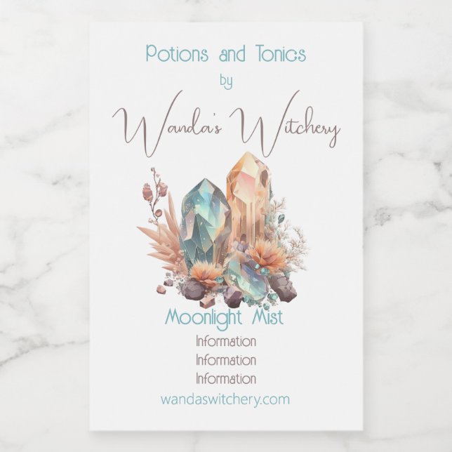 Skapa dina egna Iridescent Crystals Vinetikett (Enkel etikett)