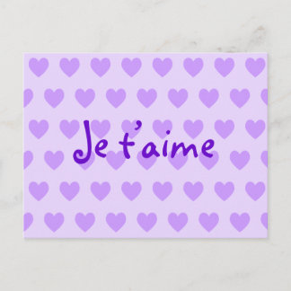 Skapa dina egna Je T’aime Lila Hearts Vykort