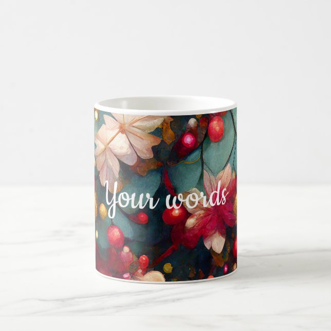 Skapa dina egna julblommor och julbär magisk mugg (Center)