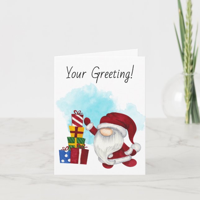 Skapa dina egna Julklapp Gnomes Helgkort (Framsida)