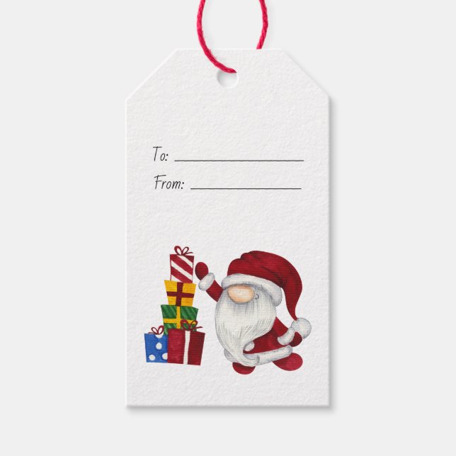 Skapa Dina Egna Julklapps Tomtar Presentetikett (Framsidan)