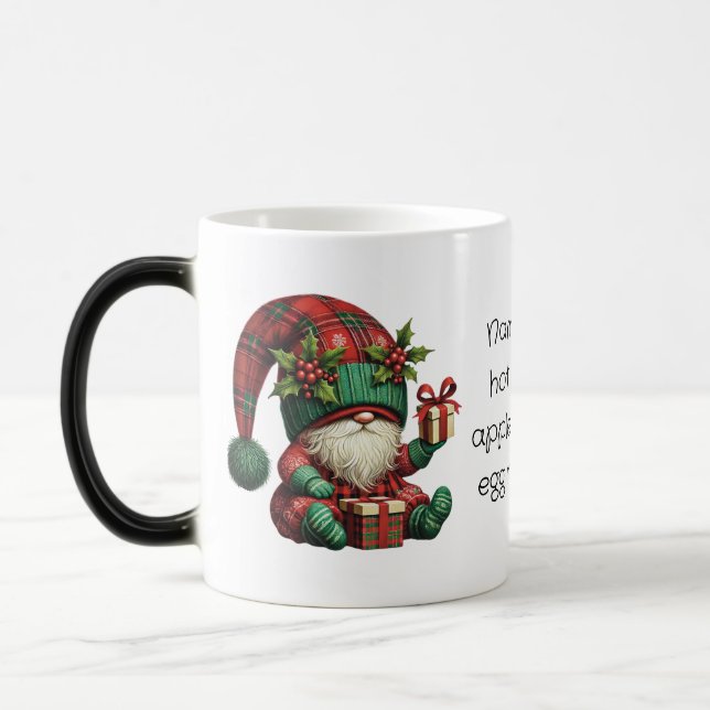 Skapa Dina Egna Julplaid Gnome Pyjamas Magisk Mugg (Vänster)