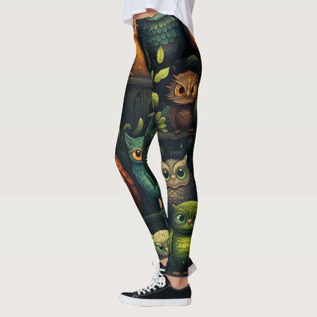 Skapa dina egna knäppa ugglor svart leggings (Vänster)