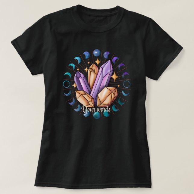 Skapa Dina Egna Kristaller & Månfaser T Shirt (Design framsida)