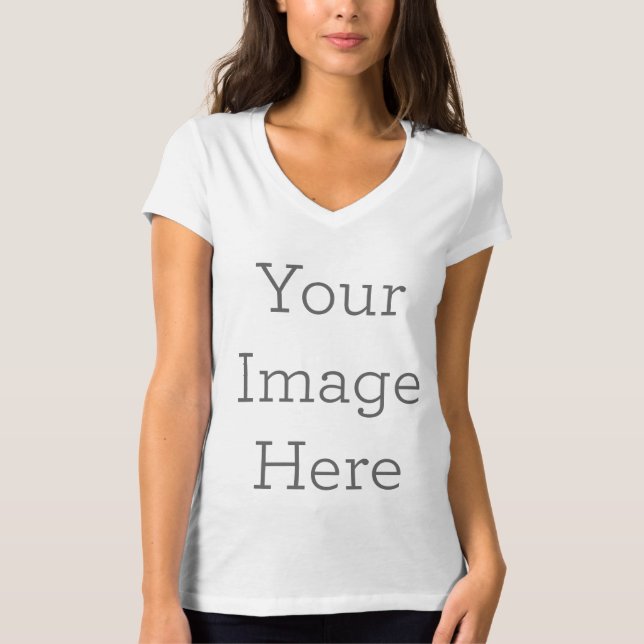 Bella+Canvas Jersey T-tröja med V-ringning för kvinnor (Framsida)