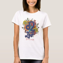Skapa dina egna Leo Zodiac Flowers T Shirt