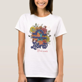 Skapa dina egna Libra Zodiac Flowers T Shirt