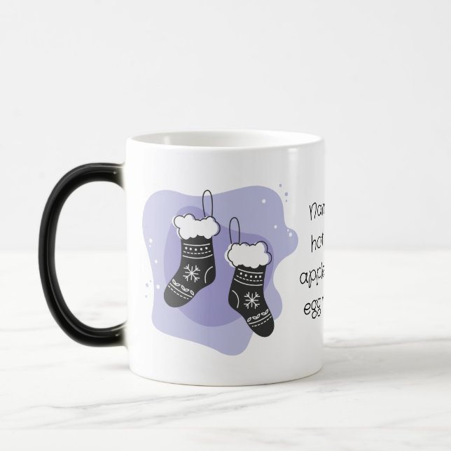 Skapa dina egna lila julstrumpor magisk mugg (Vänster)