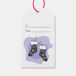 Skapa dina egna lila julstrumpor presentetikett