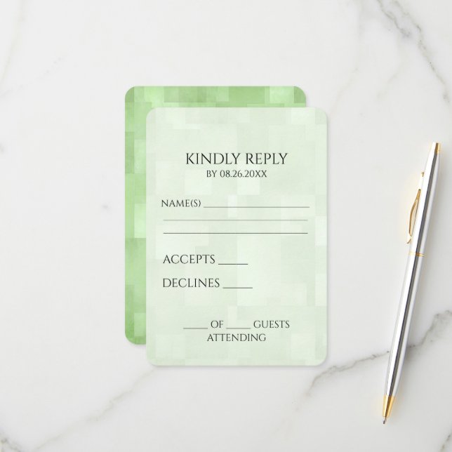 Skapa dina egna Ljust grönt kvadrater Struktur OSA Kort (Fram/Back In Situ)