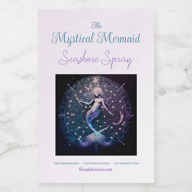 Skapa dina egna Magic Celestial Sjöjungfru Paradis Vinetikett (Enkel etikett)