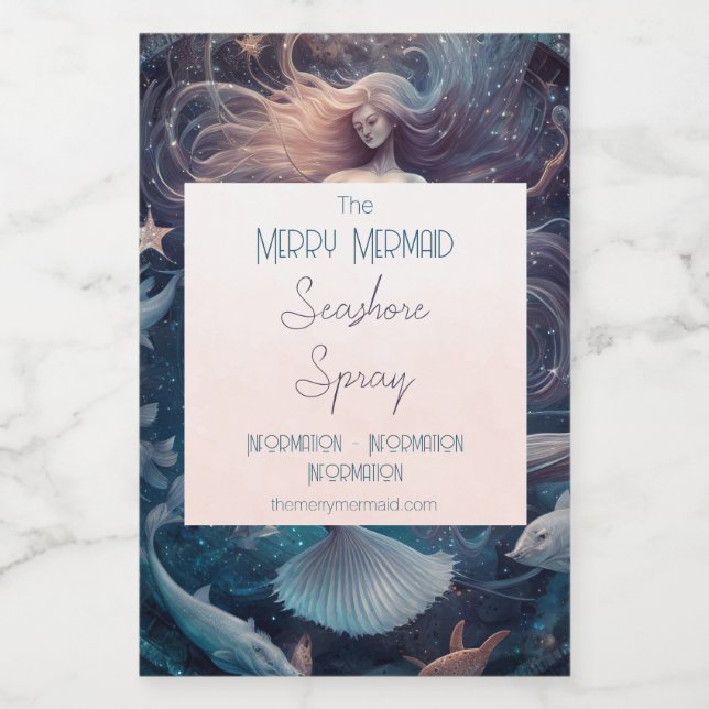 Skapa dina egna Magic Sjöjungfru Paradise Vinetikett (Enkel etikett)